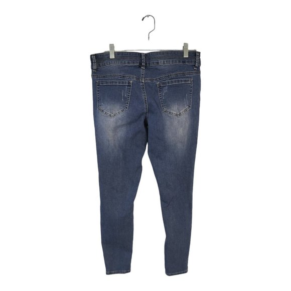 Mudd Girls Mid Rise Skinny Blue Jeans  Distressed Medium Wash Size 18P - Picture 1 of 10